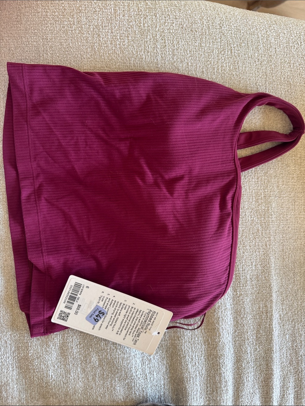 Ribbed nulu asymmetrical yoga tank